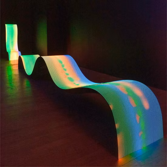 Indoor Creative Ultra Thin P2 P3 P2.5 P4 Soft Cylinder Flexible Smart Wave Curve LED Video Wall Sign Panel Screen Display