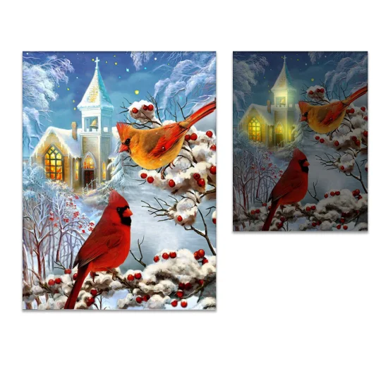 家の装飾キャンバスプリントパインウッドフレームポスター雪景色デザインシリーズ LED ライトポスター